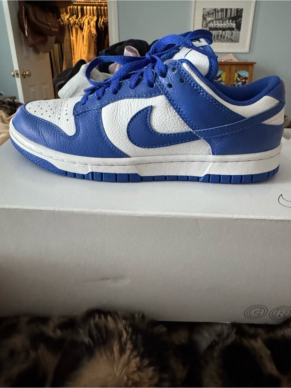 💙 Nike Dunk Low Game Royal & White – mens 5.5 fits women’s 7